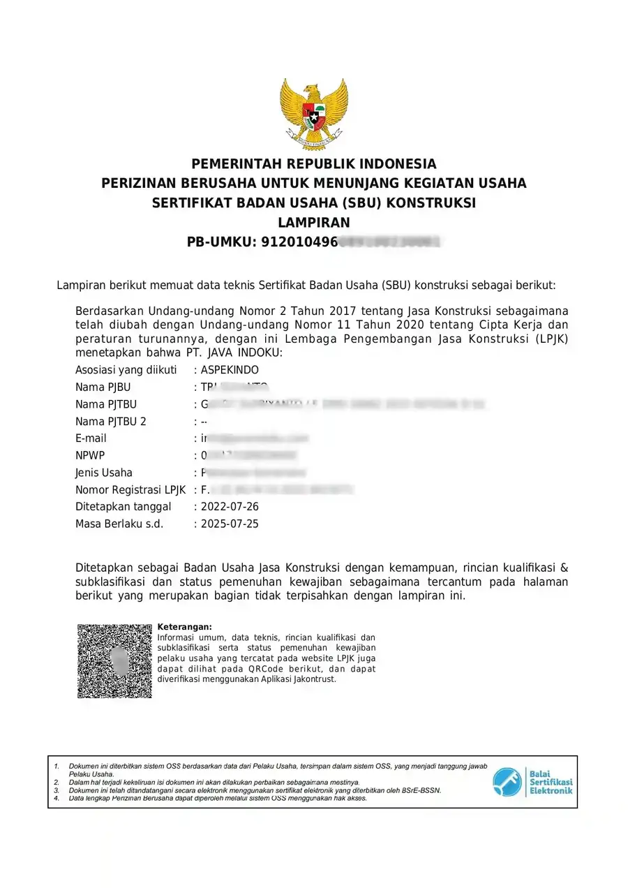 Lampiran SBU: data teknis badan usaha