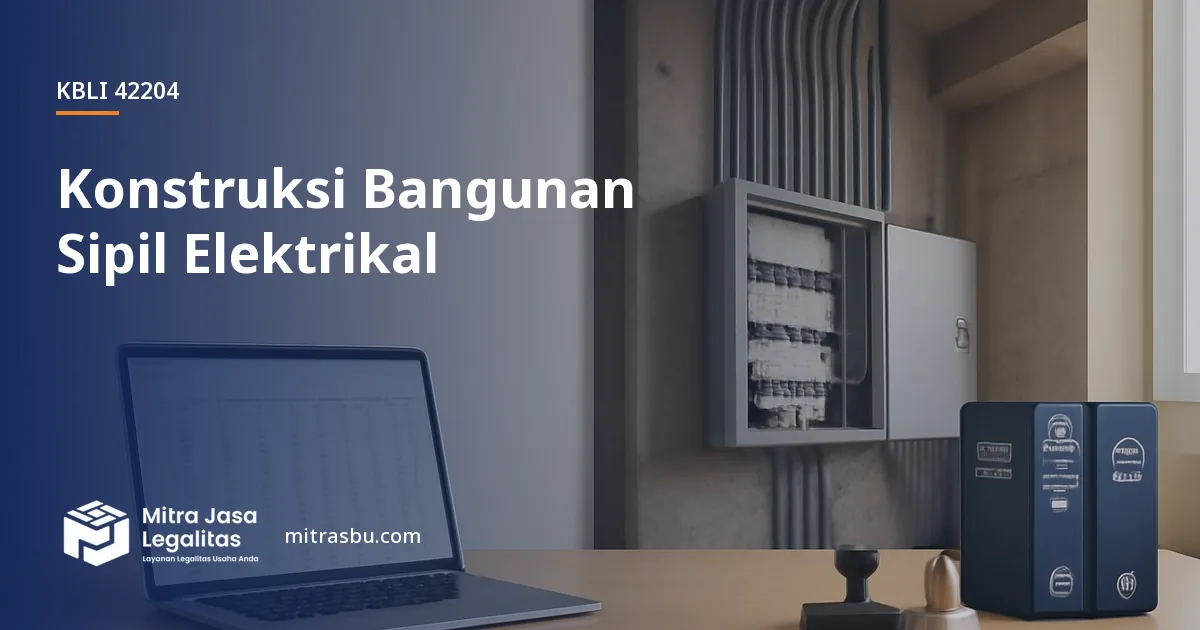 KBLI 42204 Konstruksi Bangunan Sipil Elektrikal — ruang lingkup dan perizinan