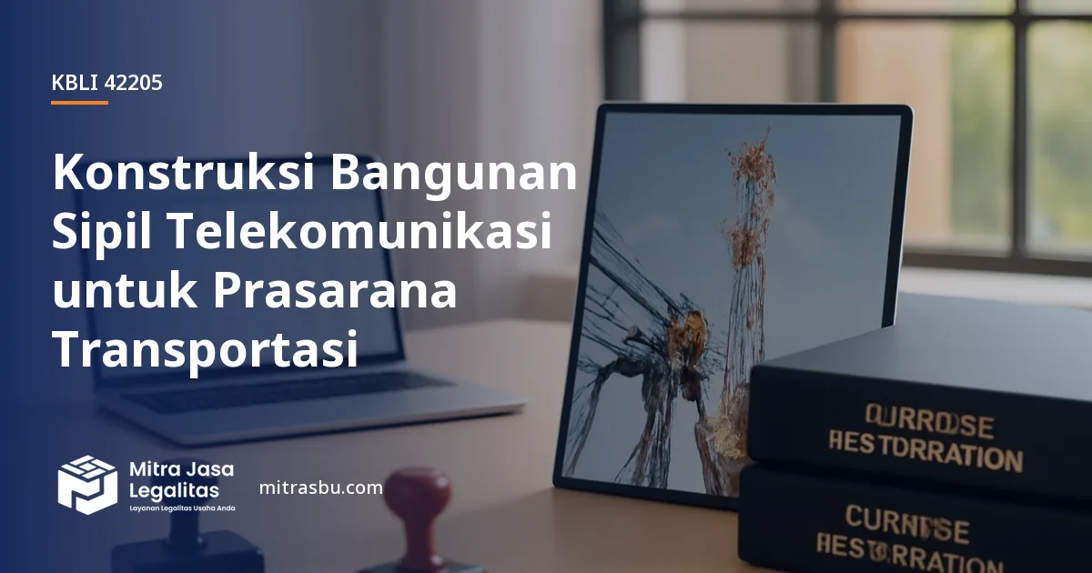 KBLI 42205 Konstruksi Bangunan Sipil Telekomunikasi untuk Prasarana Transportasi — ruang lingkup dan perizinan