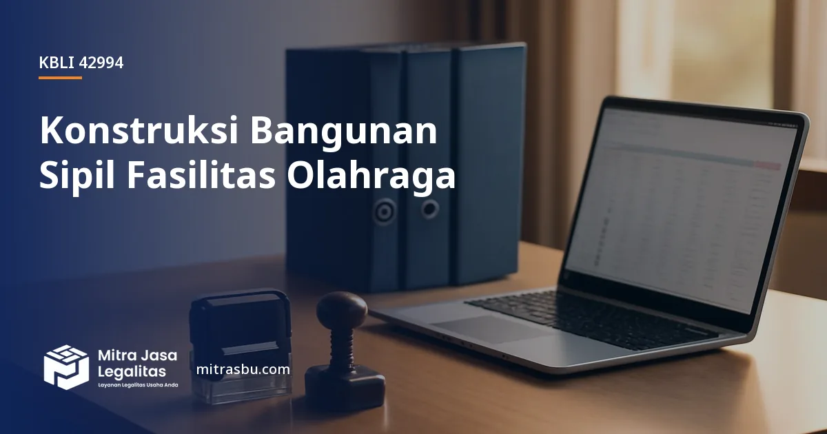 KBLI 42994 Konstruksi Bangunan Sipil Fasilitas Olahraga — ruang lingkup dan perizinan