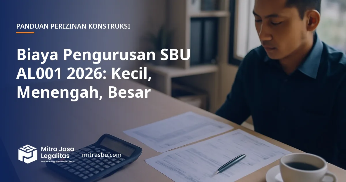 Ilustrasi artikel Biaya Pengurusan SBU AL001 2026: Kecil, Menengah, Besar — Mitra Jasa Legalitas