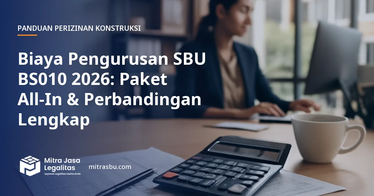 Ilustrasi artikel Biaya Pengurusan SBU BS010 2026: Paket All-In & Perbandingan Lengkap — Mitra Jasa Legalitas