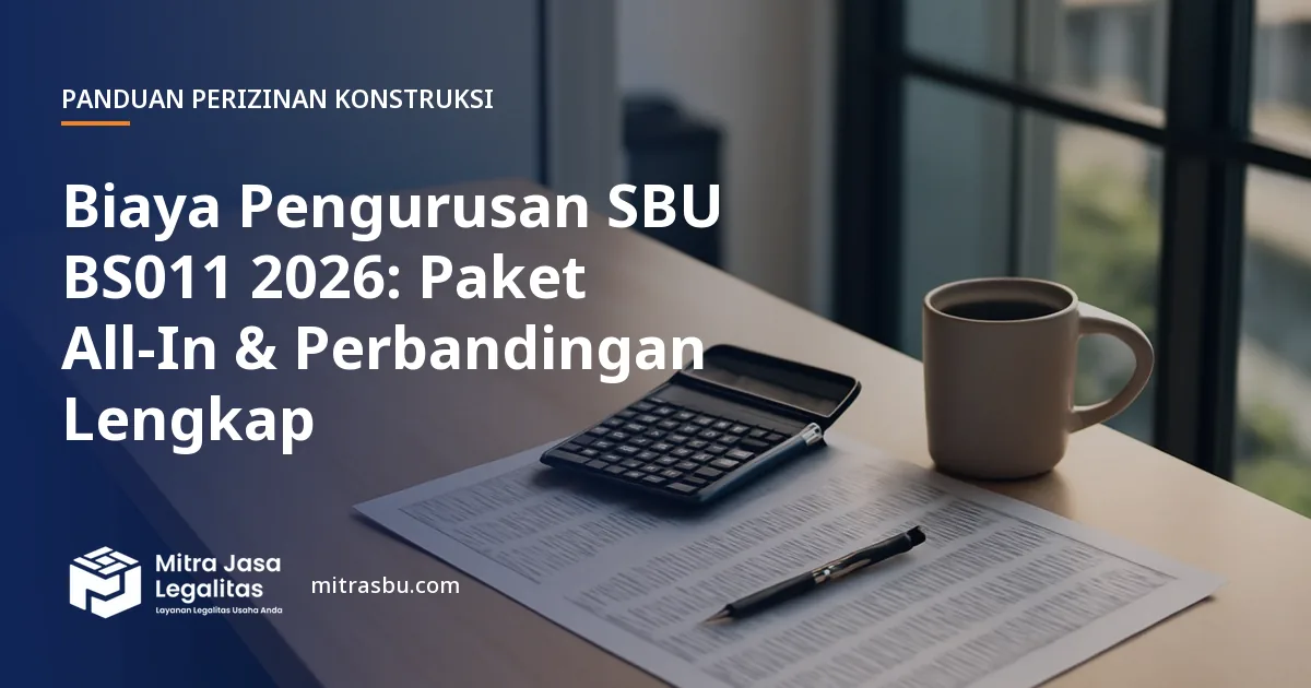 Ilustrasi artikel Biaya Pengurusan SBU BS011 2026: Paket All-In & Perbandingan Lengkap — Mitra Jasa Legalitas