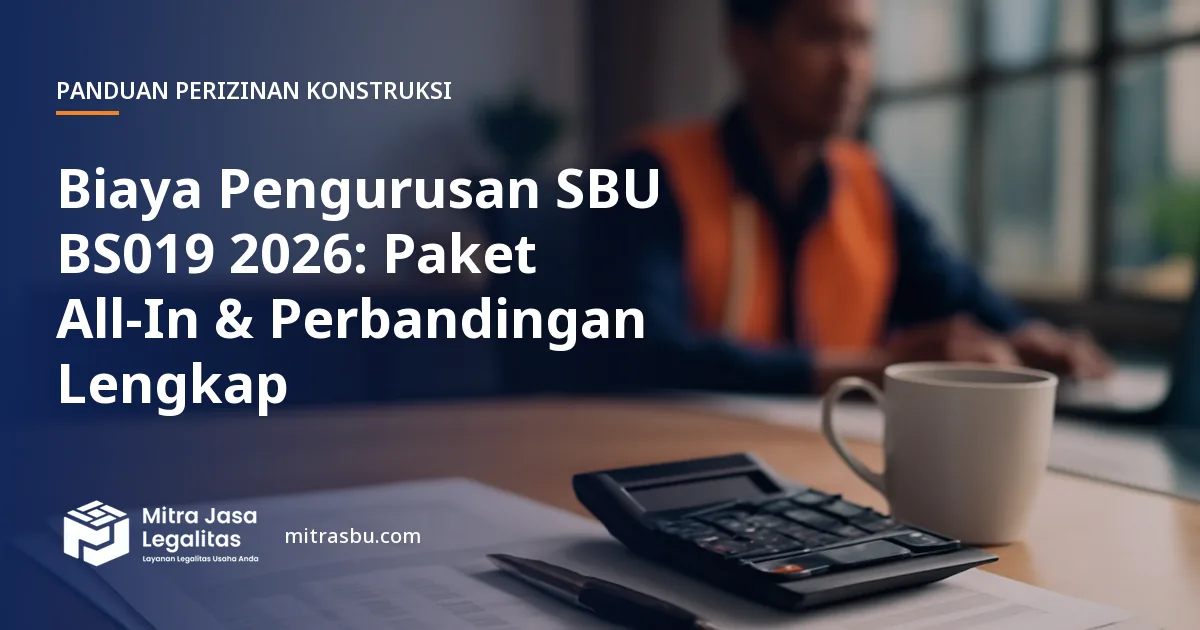 Ilustrasi artikel Biaya Pengurusan SBU BS019 2026: Paket All-In & Perbandingan Lengkap — Mitra Jasa Legalitas