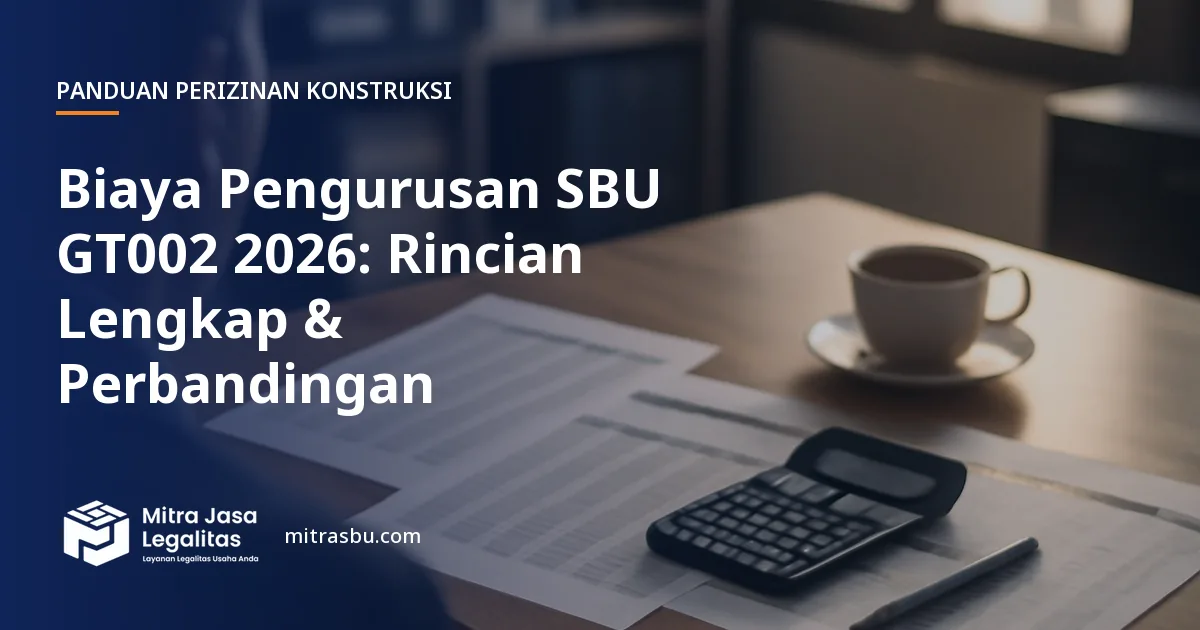 Ilustrasi artikel Biaya Pengurusan SBU GT002 2026: Rincian Lengkap & Perbandingan — Mitra Jasa Legalitas