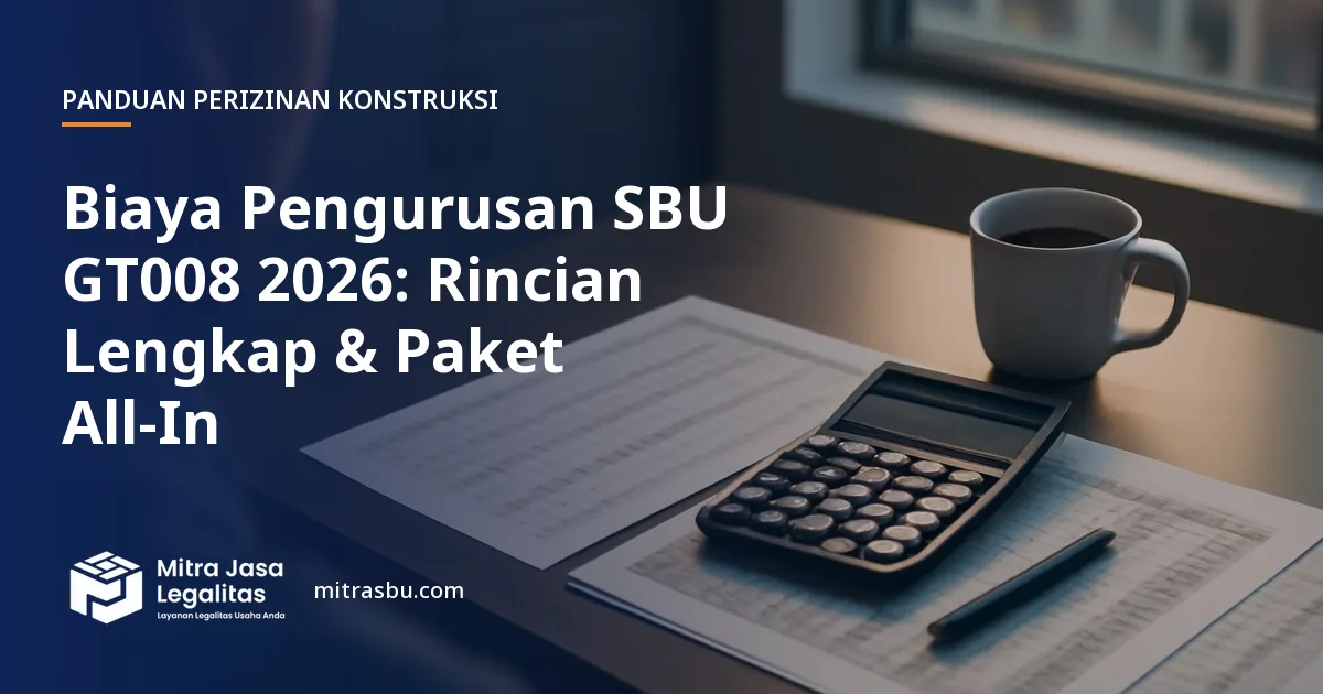 Ilustrasi artikel Biaya Pengurusan SBU GT008 2026: Rincian Lengkap & Paket All-In — Mitra Jasa Legalitas
