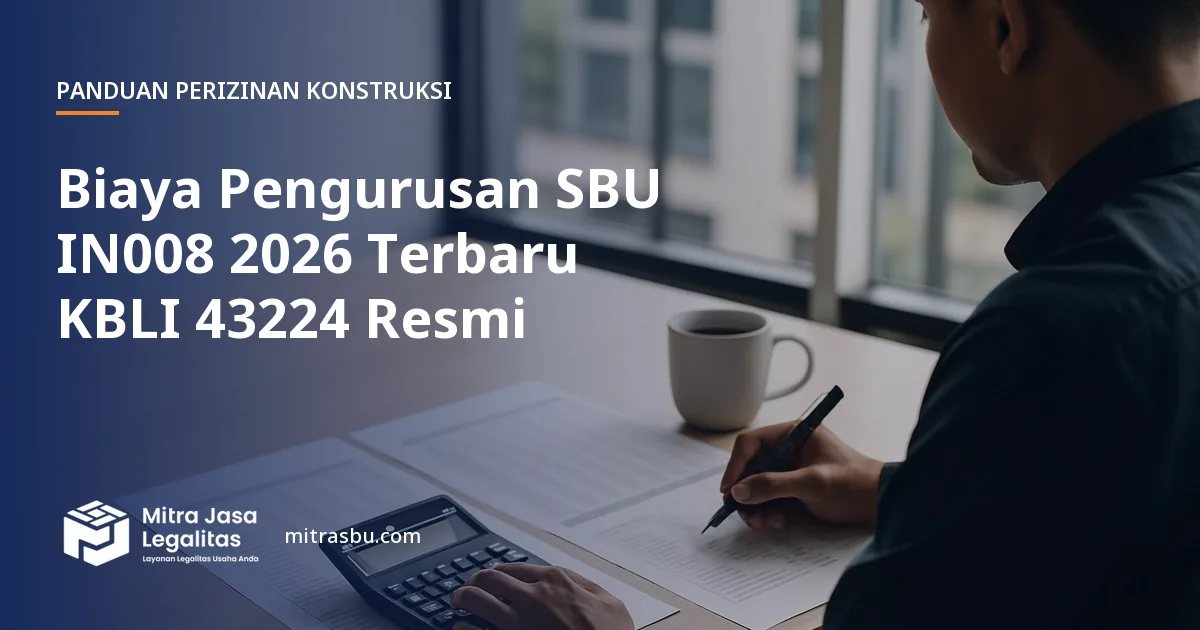 Ilustrasi artikel Biaya Pengurusan SBU IN008 2026 Terbaru KBLI 43224 Resmi — Mitra Jasa Legalitas