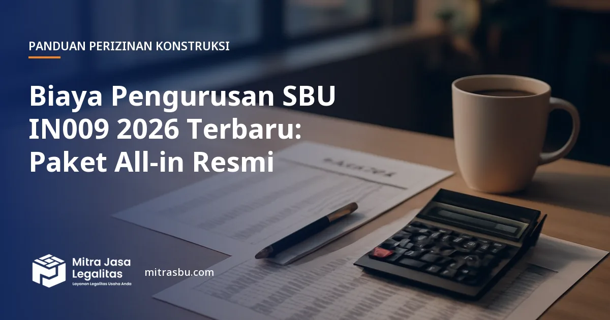 Ilustrasi artikel Biaya Pengurusan SBU IN009 2026 Terbaru: Paket All-in Resmi — Mitra Jasa Legalitas