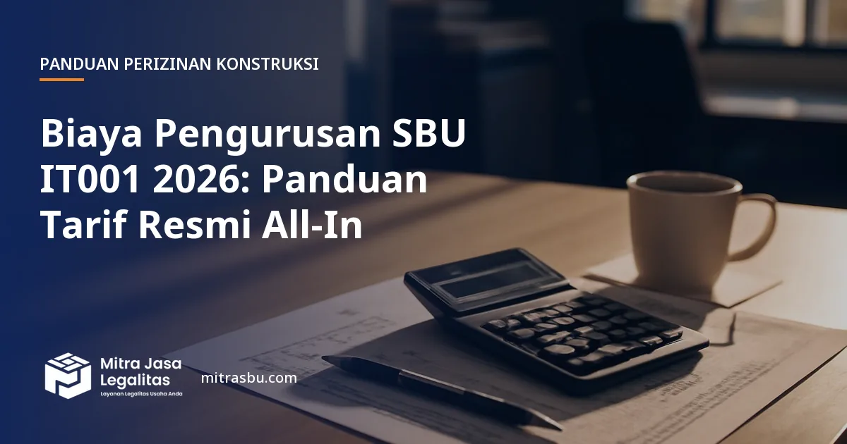 Ilustrasi artikel Biaya Pengurusan SBU IT001 2026: Panduan Tarif Resmi All-In — Mitra Jasa Legalitas