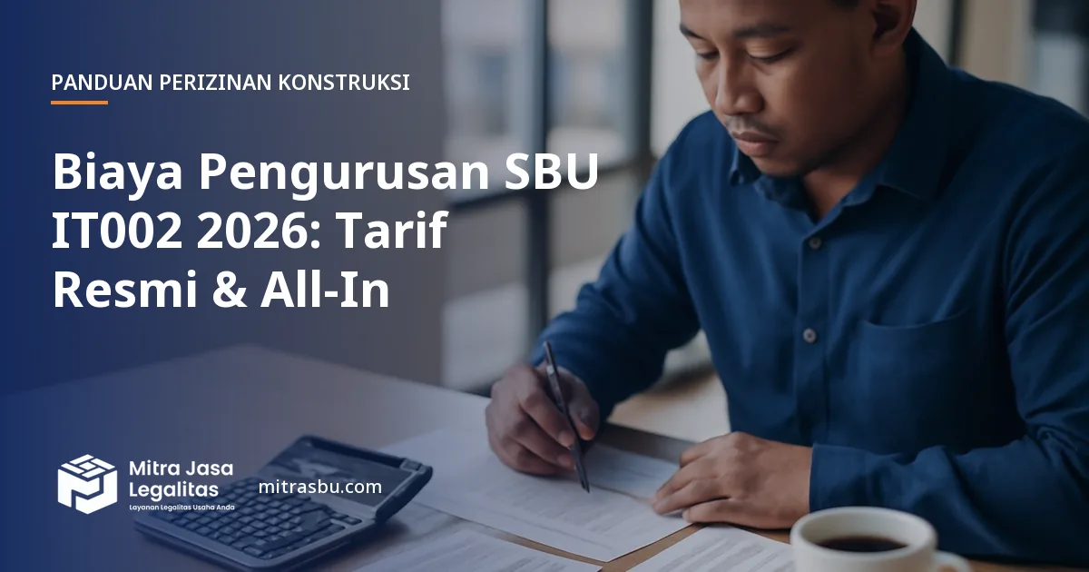 Ilustrasi artikel Biaya Pengurusan SBU IT002 2026: Tarif Resmi & All-In — Mitra Jasa Legalitas