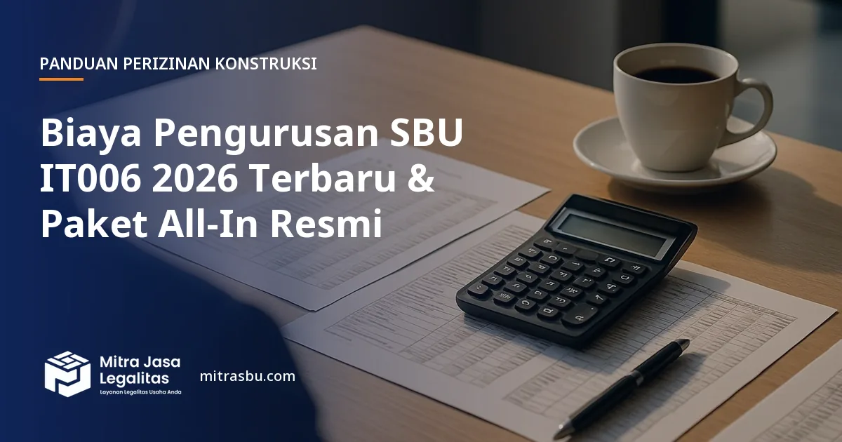 Ilustrasi artikel Biaya Pengurusan SBU IT006 2026 Terbaru & Paket All-In Resmi — Mitra Jasa Legalitas