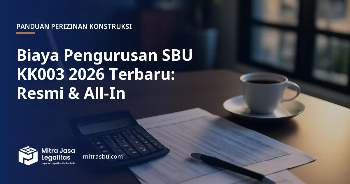 Ilustrasi artikel Biaya Pengurusan SBU KK003 2026 Terbaru: Resmi & All-In — Mitra Jasa Legalitas
