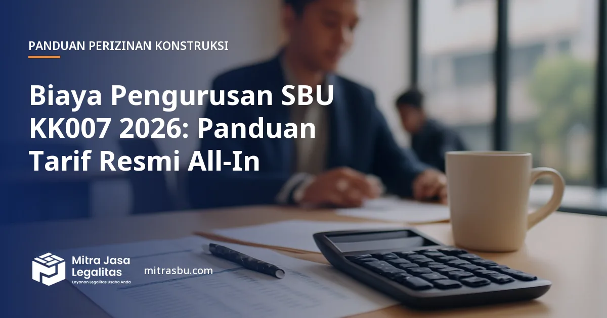 Ilustrasi artikel Biaya Pengurusan SBU KK007 2026: Panduan Tarif Resmi All-In — Mitra Jasa Legalitas