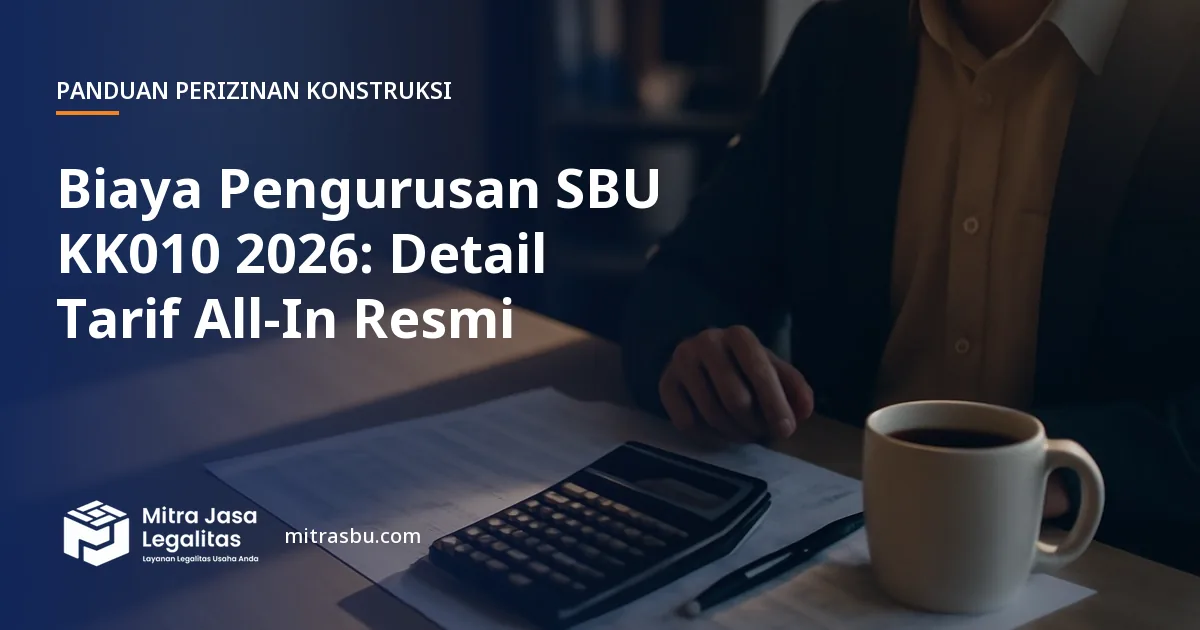 Ilustrasi artikel Biaya Pengurusan SBU KK010 2026: Detail Tarif All-In Resmi — Mitra Jasa Legalitas