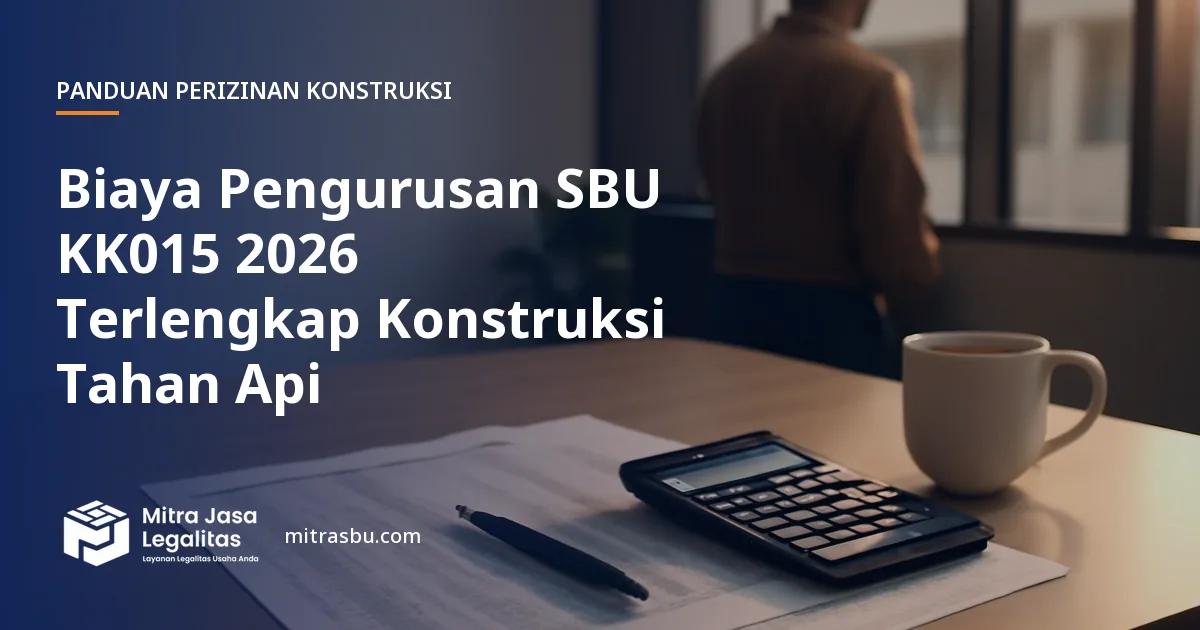Ilustrasi artikel Biaya Pengurusan SBU KK015 2026 Terlengkap Konstruksi Tahan Api — Mitra Jasa Legalitas