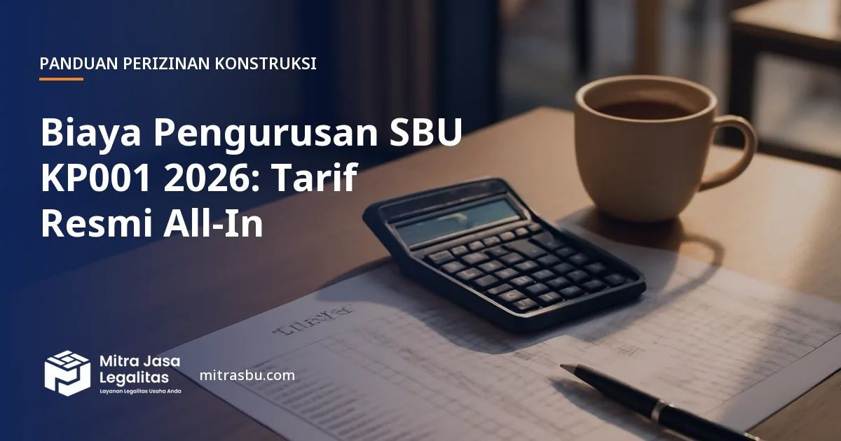 Ilustrasi artikel Biaya Pengurusan SBU KP001 2026: Tarif Resmi All-In — Mitra Jasa Legalitas