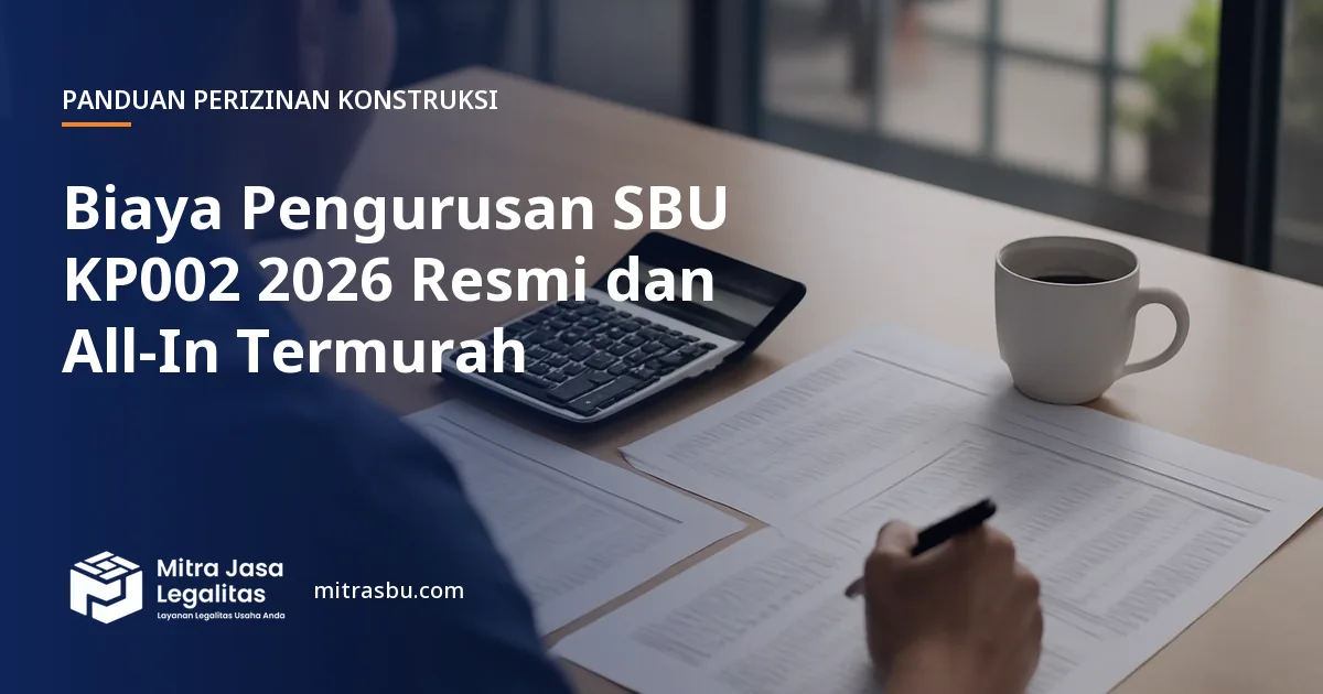 Ilustrasi artikel Biaya Pengurusan SBU KP002 2026 Resmi dan All-In Termurah — Mitra Jasa Legalitas
