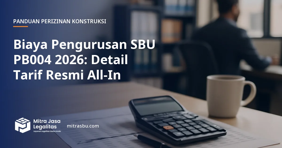 Ilustrasi artikel Biaya Pengurusan SBU PB004 2026: Detail Tarif Resmi All-In — Mitra Jasa Legalitas