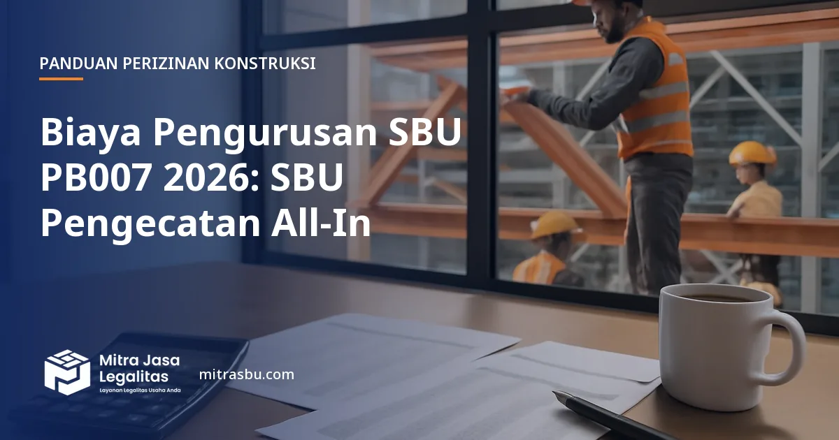 Ilustrasi artikel Biaya Pengurusan SBU PB007 2026: SBU Pengecatan All-In — Mitra Jasa Legalitas