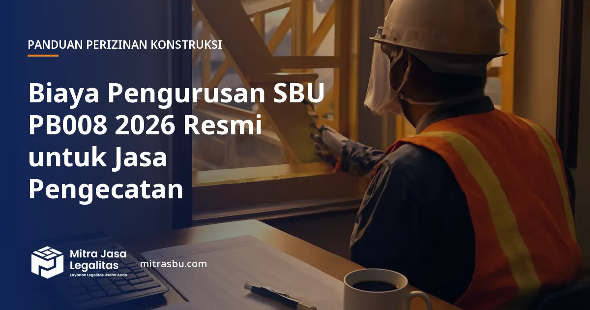 Ilustrasi artikel Biaya Pengurusan SBU PB008 2026 Resmi untuk Jasa Pengecatan — Mitra Jasa Legalitas