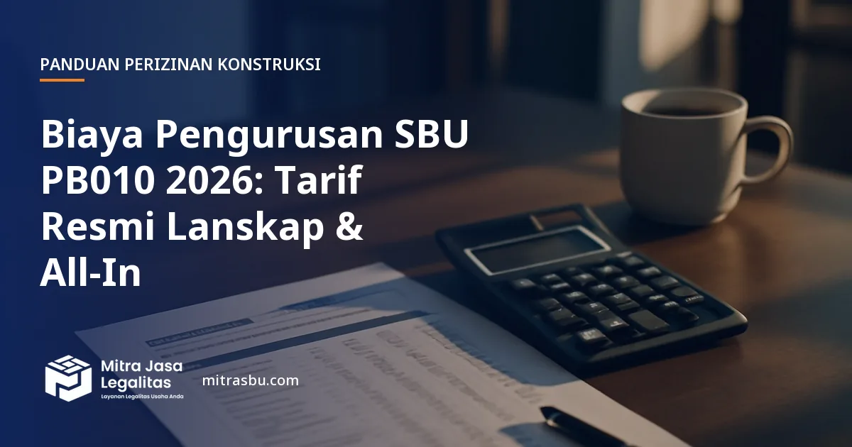 Ilustrasi artikel Biaya Pengurusan SBU PB010 2026: Tarif Resmi Lanskap & All-In — Mitra Jasa Legalitas