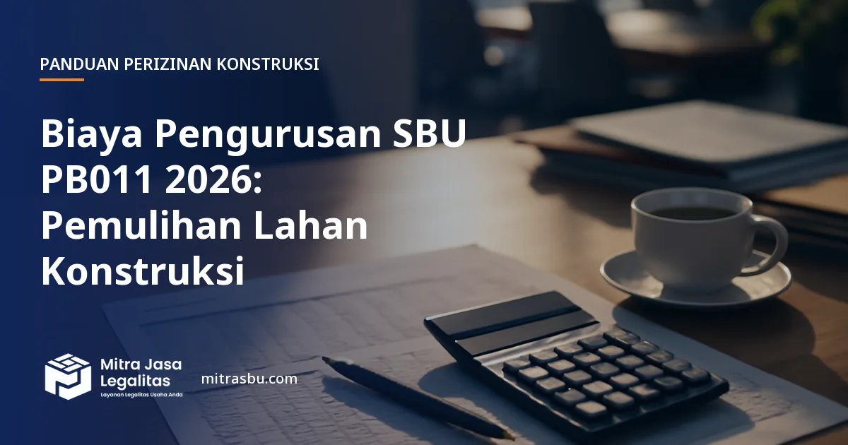 Ilustrasi artikel Biaya Pengurusan SBU PB011 2026: Pemulihan Lahan Konstruksi — Mitra Jasa Legalitas