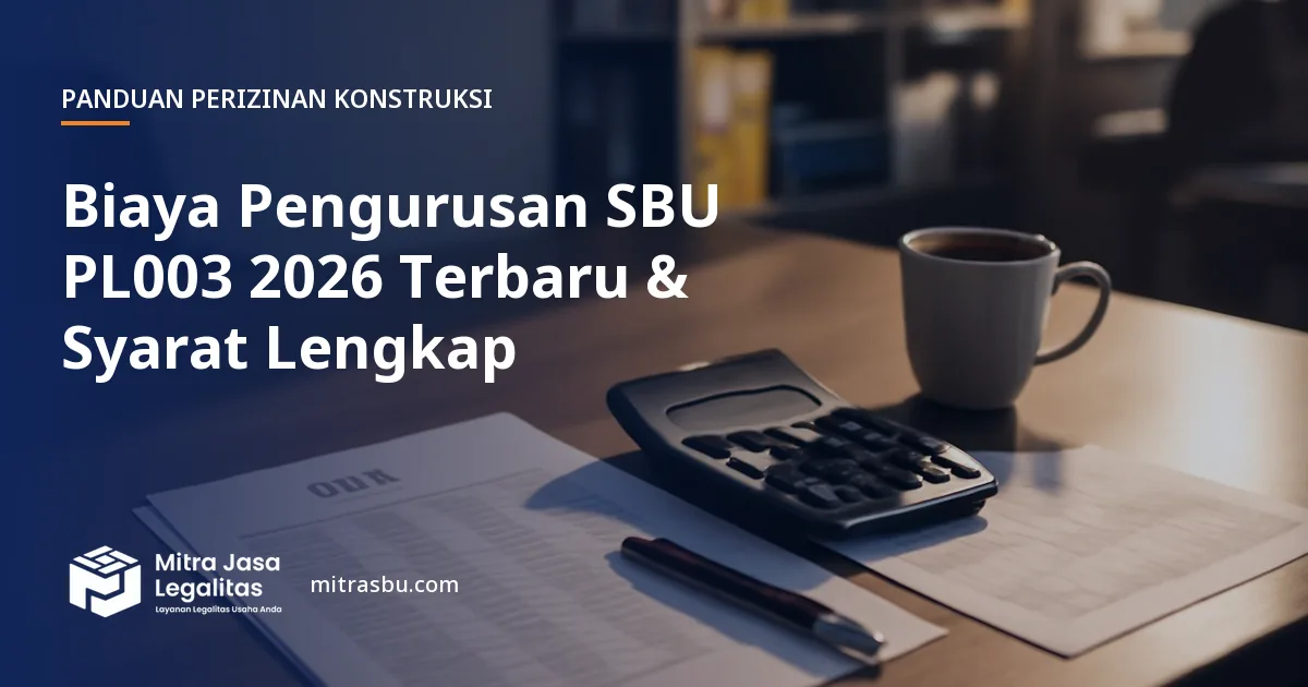 Ilustrasi artikel Biaya Pengurusan SBU PL003 2026 Terbaru & Syarat Lengkap — Mitra Jasa Legalitas