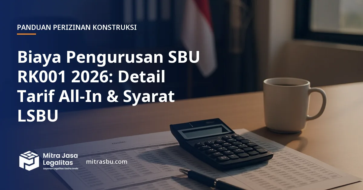Ilustrasi artikel Biaya Pengurusan SBU RK001 2026: Detail Tarif All-In & Syarat LSBU — Mitra Jasa Legalitas
