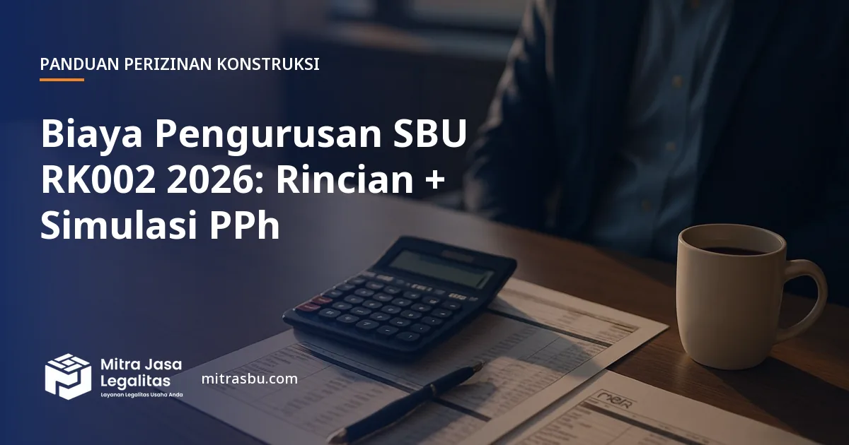 Ilustrasi artikel Biaya Pengurusan SBU RK002 2026: Rincian + Simulasi PPh — Mitra Jasa Legalitas