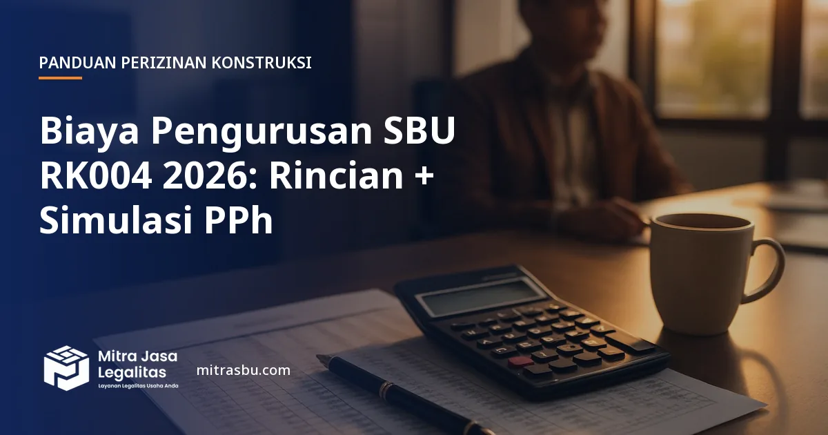 Ilustrasi artikel Biaya Pengurusan SBU RK004 2026: Rincian + Simulasi PPh — Mitra Jasa Legalitas