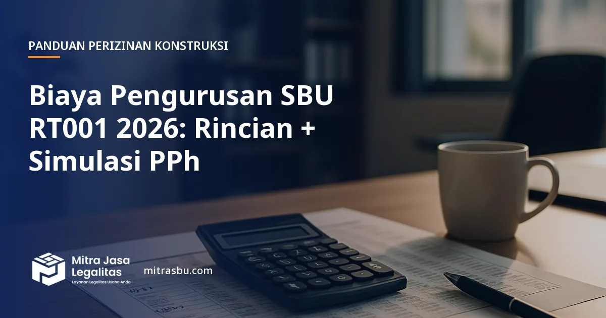 Ilustrasi artikel Biaya Pengurusan SBU RT001 2026: Rincian + Simulasi PPh — Mitra Jasa Legalitas