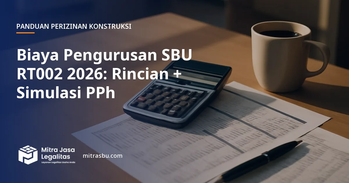 Ilustrasi artikel Biaya Pengurusan SBU RT002 2026: Rincian + Simulasi PPh — Mitra Jasa Legalitas