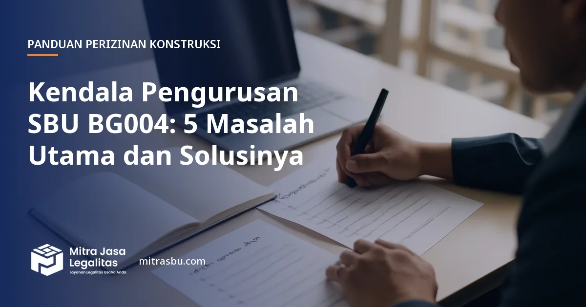 Ilustrasi artikel Kendala Pengurusan SBU BG004: 5 Masalah Utama dan Solusinya — Mitra Jasa Legalitas