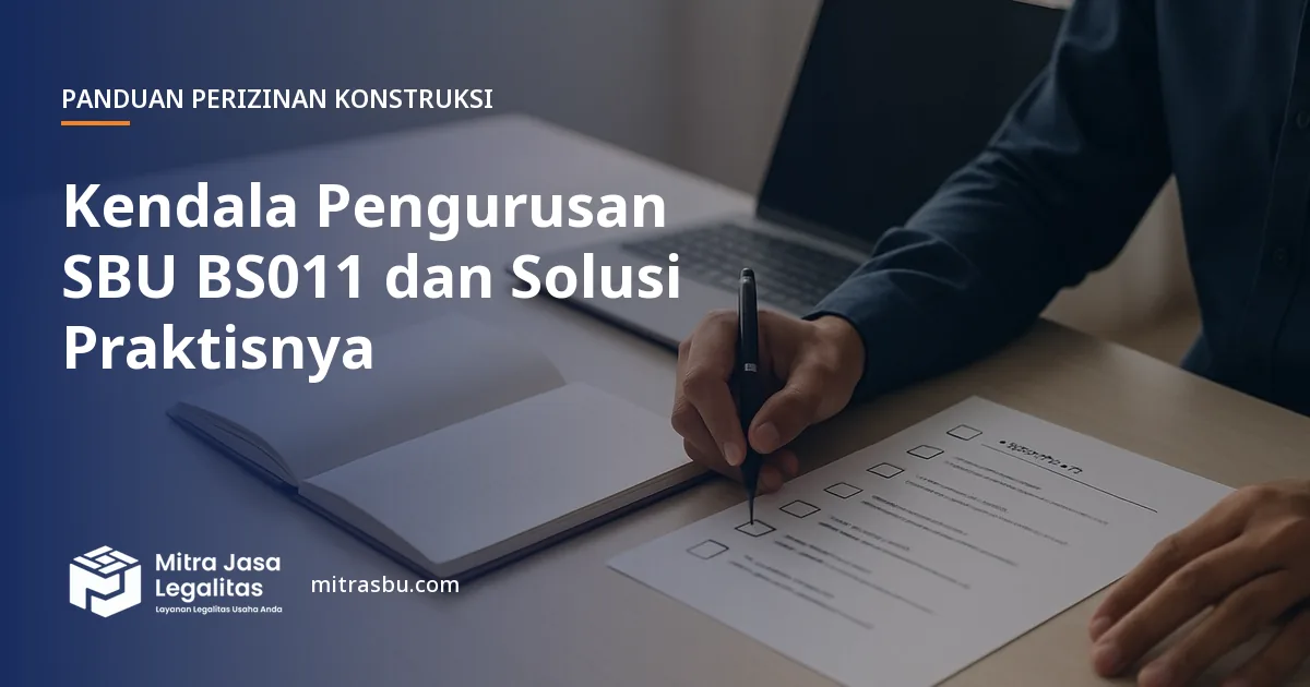Ilustrasi artikel Kendala Pengurusan SBU BS011 dan Solusi Praktisnya — Mitra Jasa Legalitas
