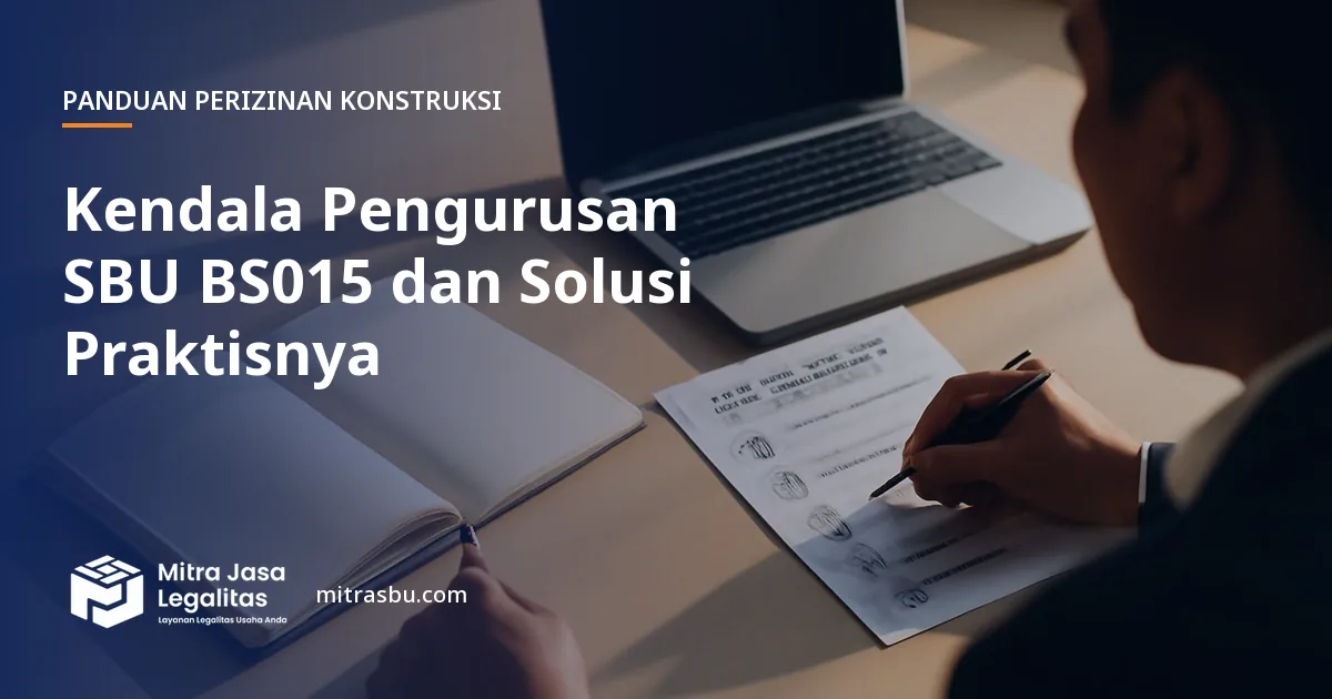 Ilustrasi artikel Kendala Pengurusan SBU BS015 dan Solusi Praktisnya — Mitra Jasa Legalitas