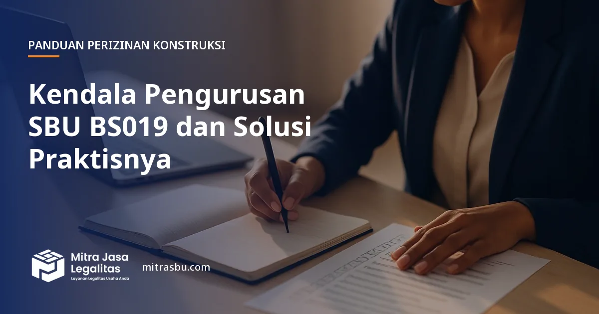Ilustrasi artikel Kendala Pengurusan SBU BS019 dan Solusi Praktisnya — Mitra Jasa Legalitas