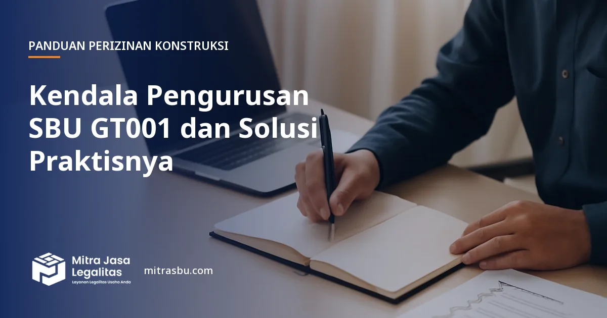Ilustrasi artikel Kendala Pengurusan SBU GT001 dan Solusi Praktisnya — Mitra Jasa Legalitas