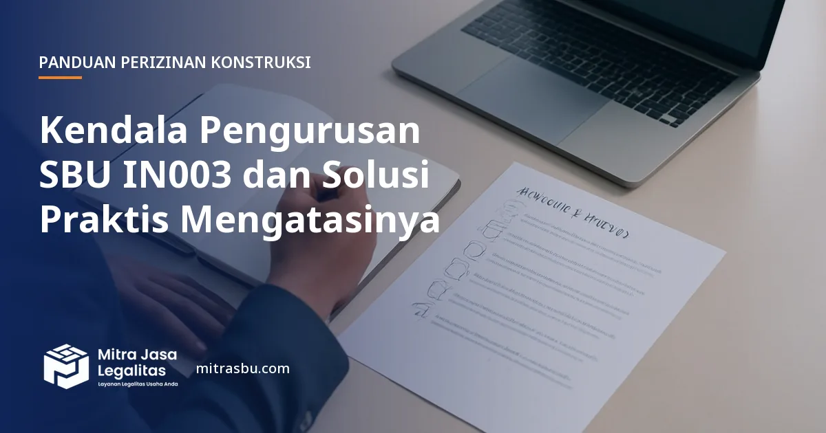 Ilustrasi artikel Kendala Pengurusan SBU IN003 dan Solusi Praktis Mengatasinya — Mitra Jasa Legalitas