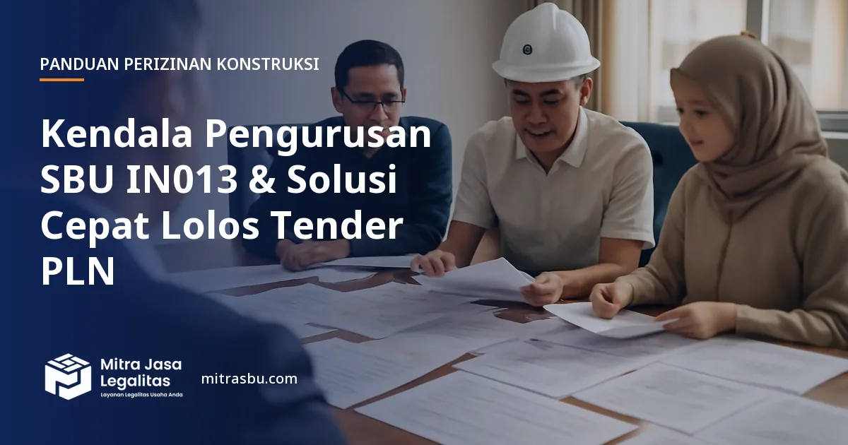 Ilustrasi artikel Kendala Pengurusan SBU IN013 & Solusi Cepat Lolos Tender PLN — Mitra Jasa Legalitas