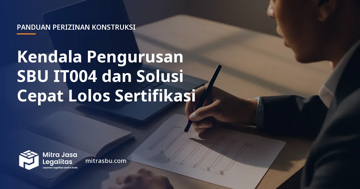 Ilustrasi artikel Kendala Pengurusan SBU IT004 dan Solusi Cepat Lolos Sertifikasi — Mitra Jasa Legalitas