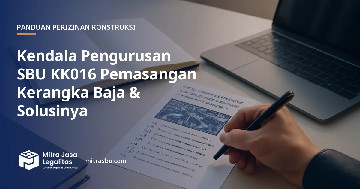 Ilustrasi artikel Kendala Pengurusan SBU KK016 Pemasangan Kerangka Baja & Solusinya — Mitra Jasa Legalitas