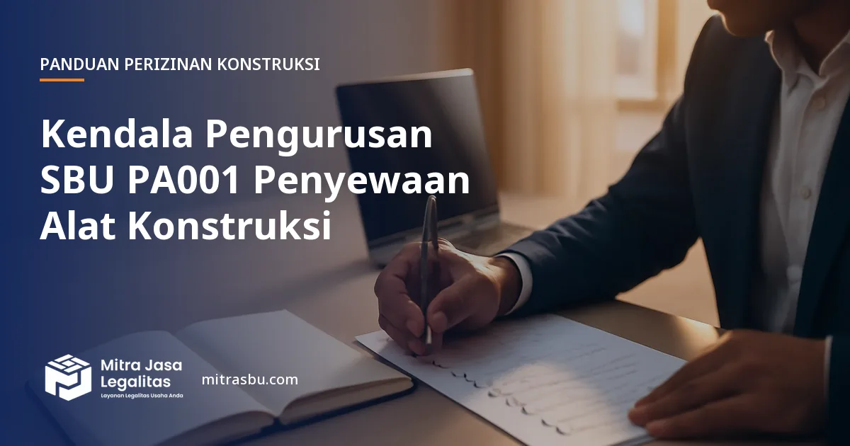 Ilustrasi artikel Kendala Pengurusan SBU PA001 Penyewaan Alat Konstruksi — Mitra Jasa Legalitas