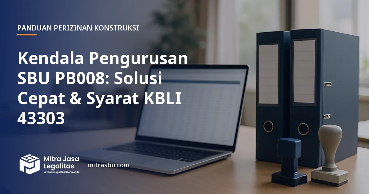 Ilustrasi artikel Kendala Pengurusan SBU PB008: Solusi Cepat & Syarat KBLI 43303 — Mitra Jasa Legalitas