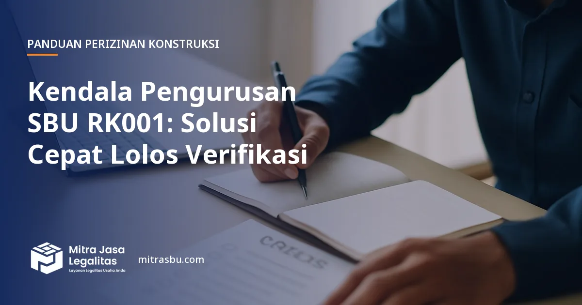 Ilustrasi artikel Kendala Pengurusan SBU RK001: Solusi Cepat Lolos Verifikasi — Mitra Jasa Legalitas