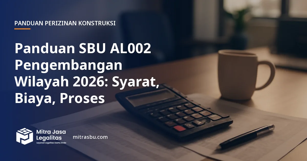 Ilustrasi panduan Panduan SBU AL002 Pengembangan Wilayah 2026: Syarat, Biaya, Proses — Mitra Jasa Legalitas
