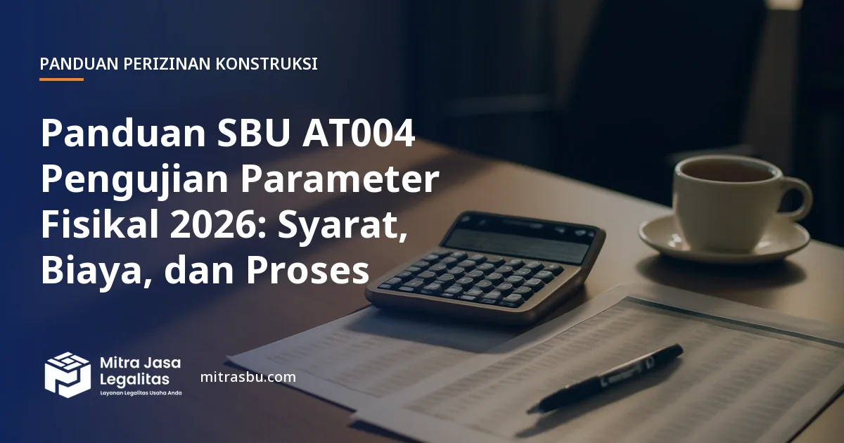 Ilustrasi panduan Panduan SBU AT004 Pengujian Parameter Fisikal 2026: Syarat, Biaya, dan Proses — Mitra Jasa Legalitas
