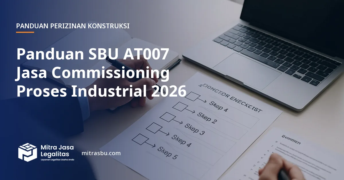 Ilustrasi panduan Panduan SBU AT007 Jasa Commissioning Proses Industrial 2026 — Mitra Jasa Legalitas