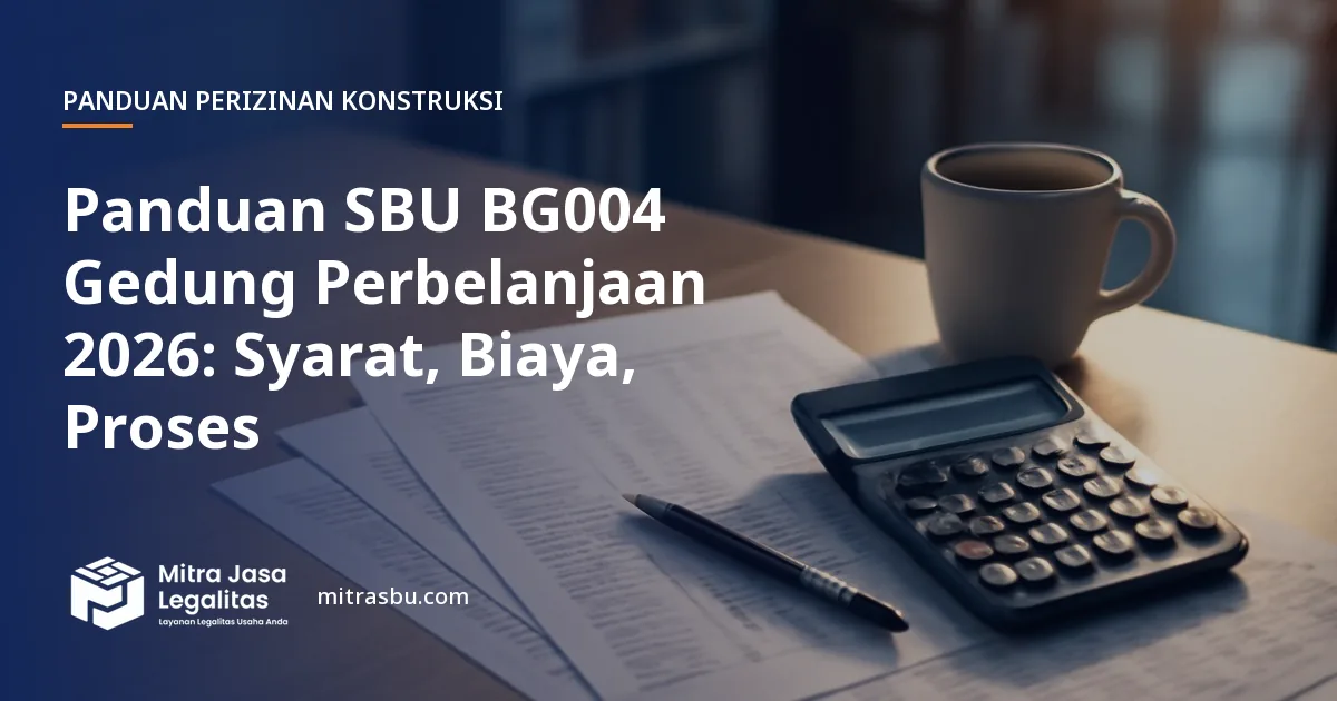 Ilustrasi panduan Panduan SBU BG004 Gedung Perbelanjaan 2026: Syarat, Biaya, Proses — Mitra Jasa Legalitas