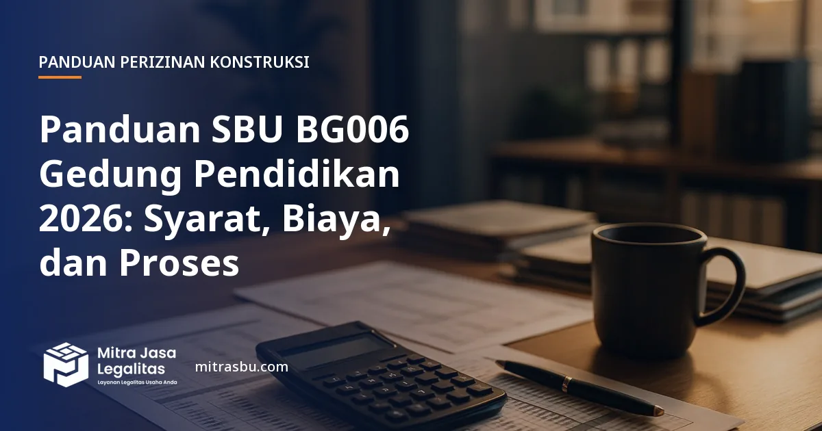 Ilustrasi sampul panduan perizinan konstruksi — SBU BG