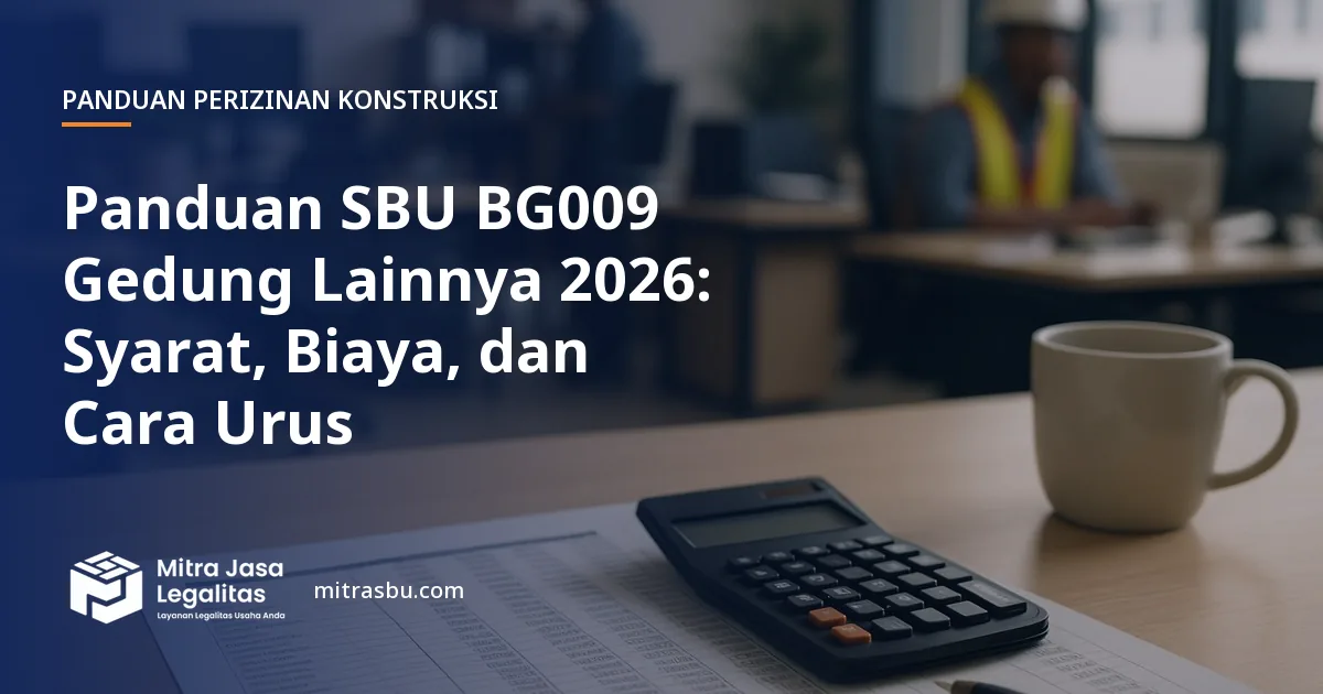 Ilustrasi sampul panduan perizinan konstruksi — SBU BG